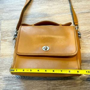 Coach crossbody tan leather bag